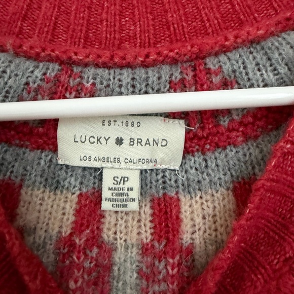 Lucky Brand Pink and Cream Fair Isle Sweater - Picture 3 of 3